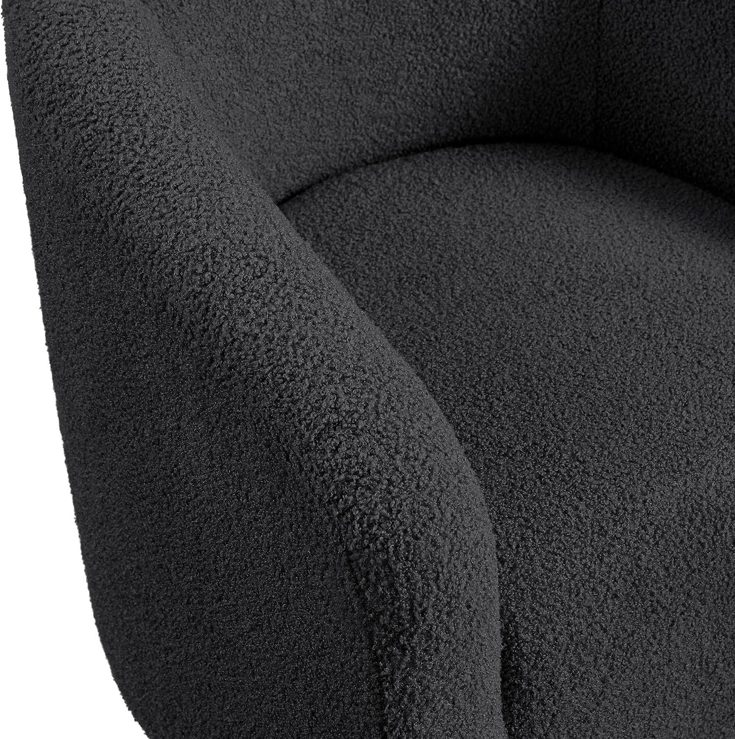 Dark Grey Boucle Tub Chair | Compact Accent Armchair for Living & Office