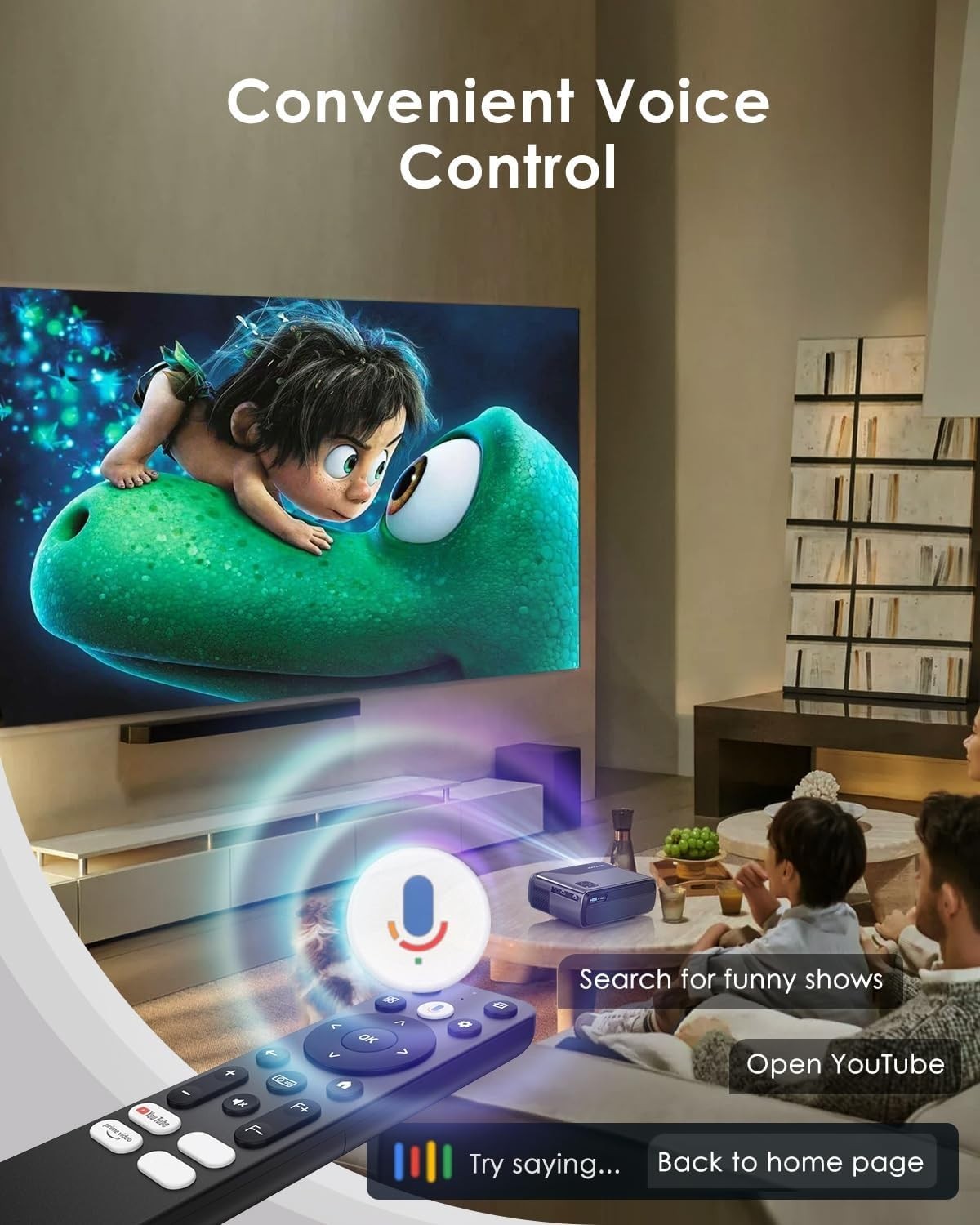 Smart 4K Projector 1400 ANSI Android TV WiFi 6 Bluetooth Auto Focus