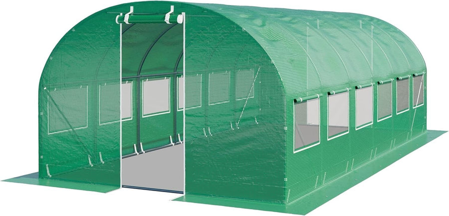 Large Polytunnel Greenhouse 4x6m UV Resistant PE Cover with Windows