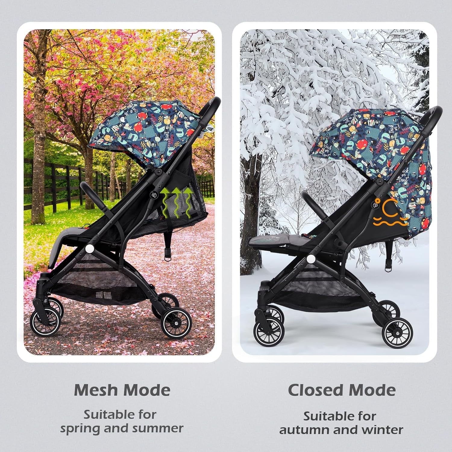 Compact Lightweight Travel Pushchair Buggy One-Hand Fold Newborn–3Y 15kg