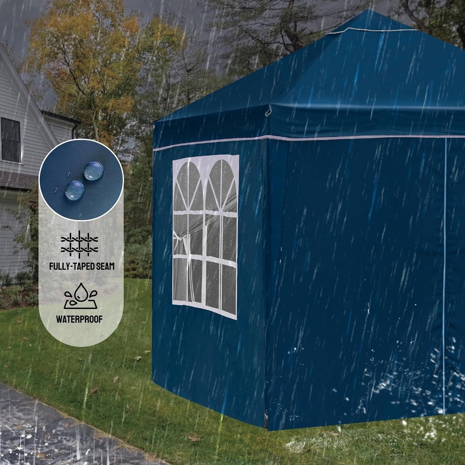 3x3M Green Pop Up Gazebo with Removable Sidewalls, Heavy-Duty Frame & Waterproof