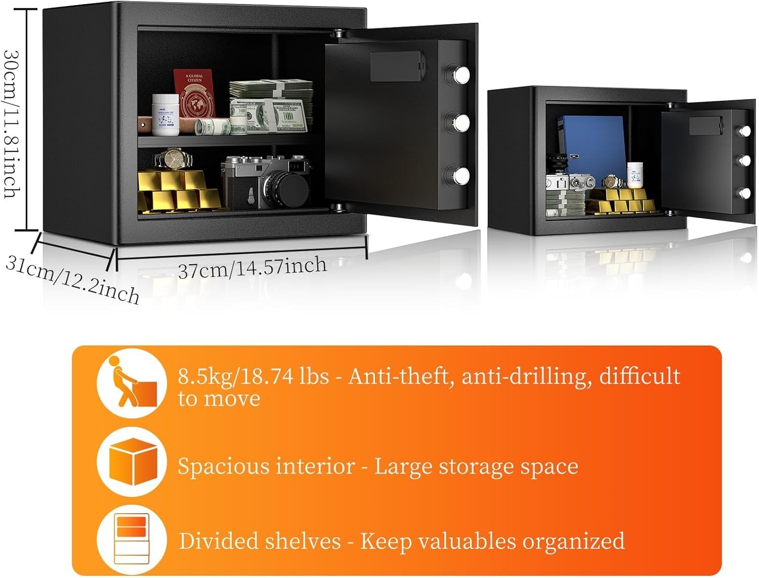 31L Digital Safe Box Electronic Keypad Cash Jewelry Security Lock