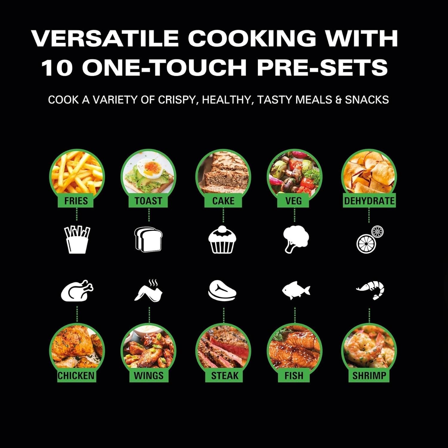 11L Dual Zone Air Fryer With Viewing Windows 10 Presets Smart Finish 2400W