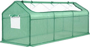 Portable Mini Greenhouse 241x91x91cm PE Cover with Mesh Windows & Zipper Door