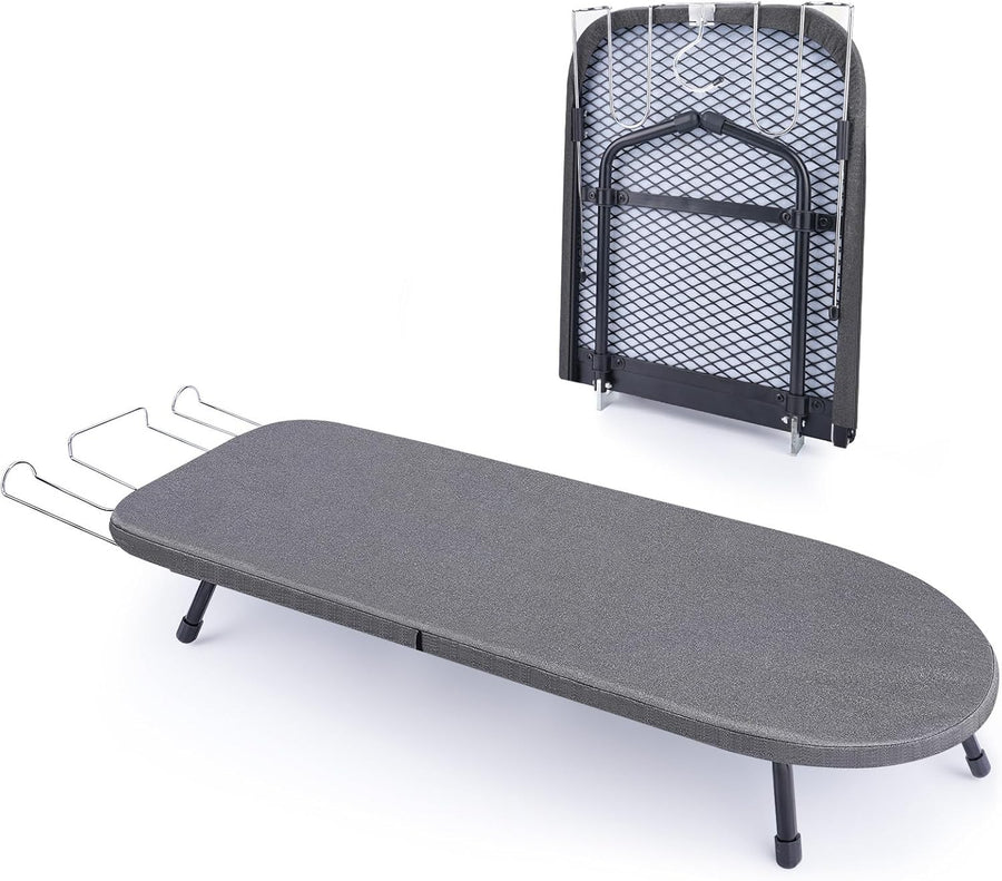 Tabletop Ironing Board Foldable Mini with Iron Rest Portable Travel Black