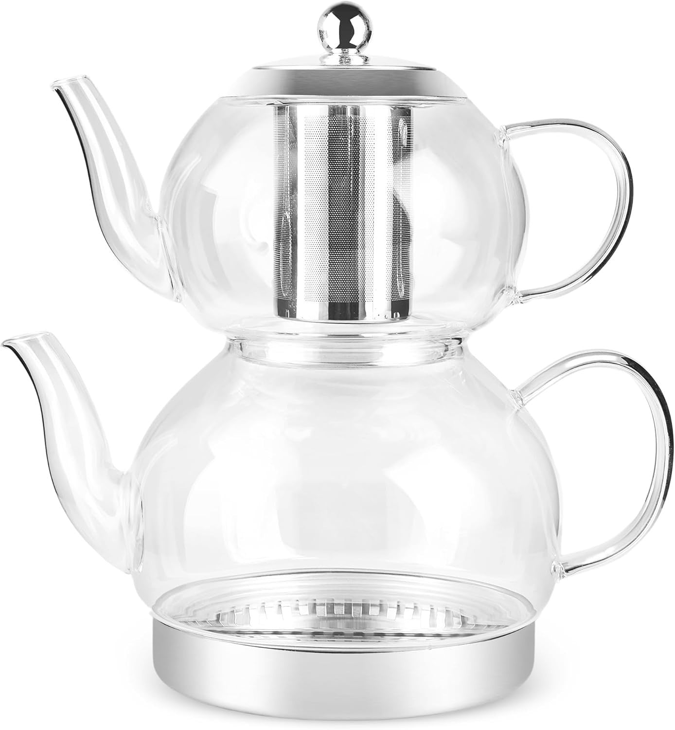 Glass Teapot Set 3L Turkish Tea Maker with Infuser Borosilicate Tea Pot