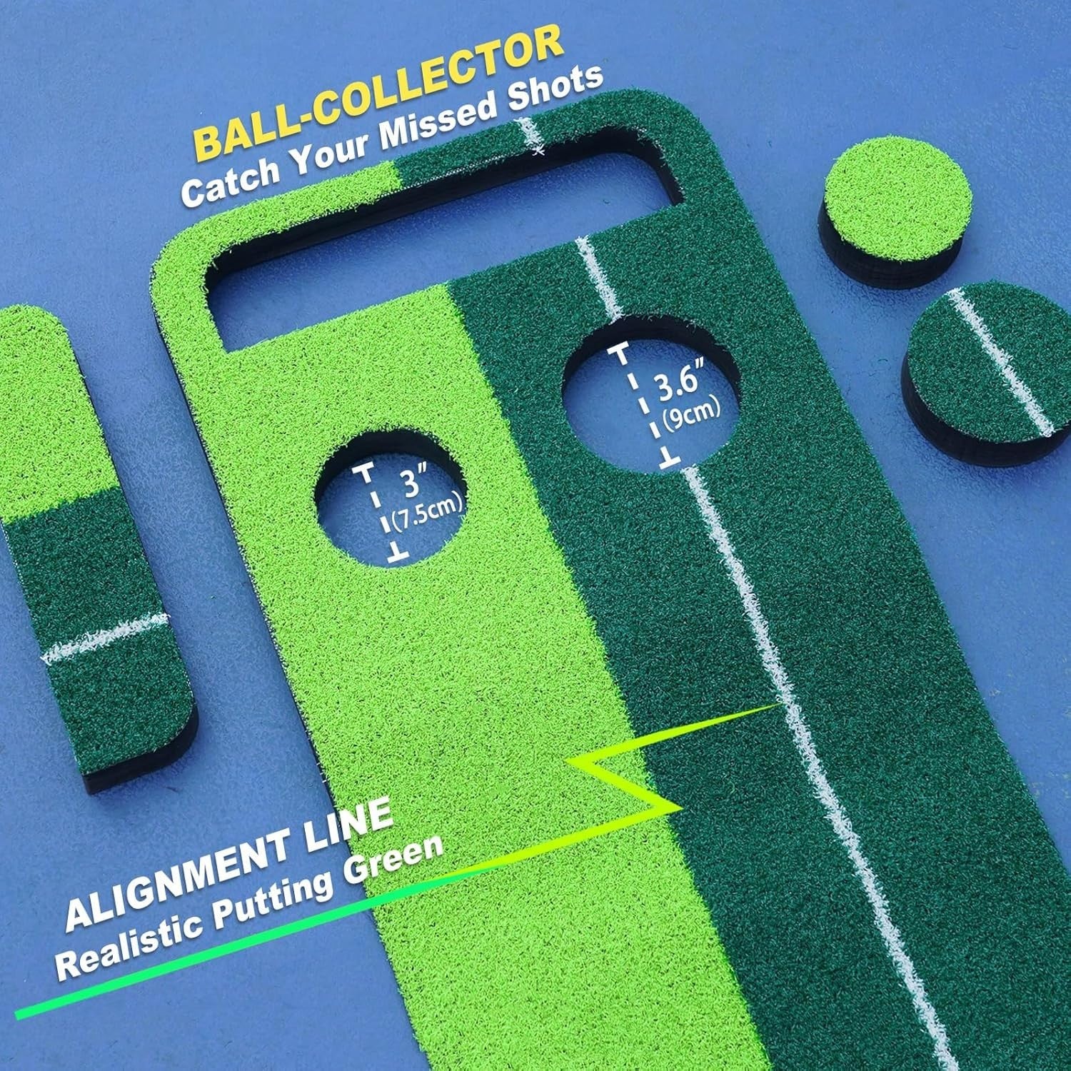 Indoor Golf Putting Green Mat Set Foldable Training Game Home Office