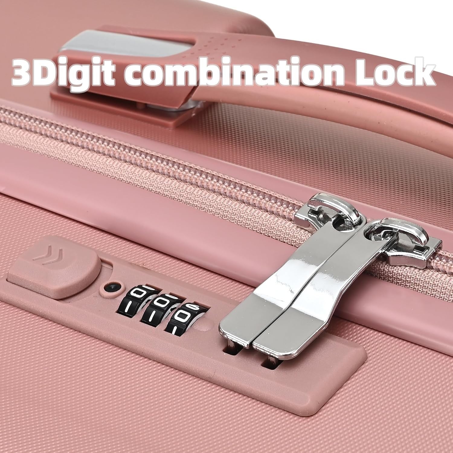 24 Inch Medium Hard Shell Suitcase PC ABS Lightweight Spinner Lock Rose