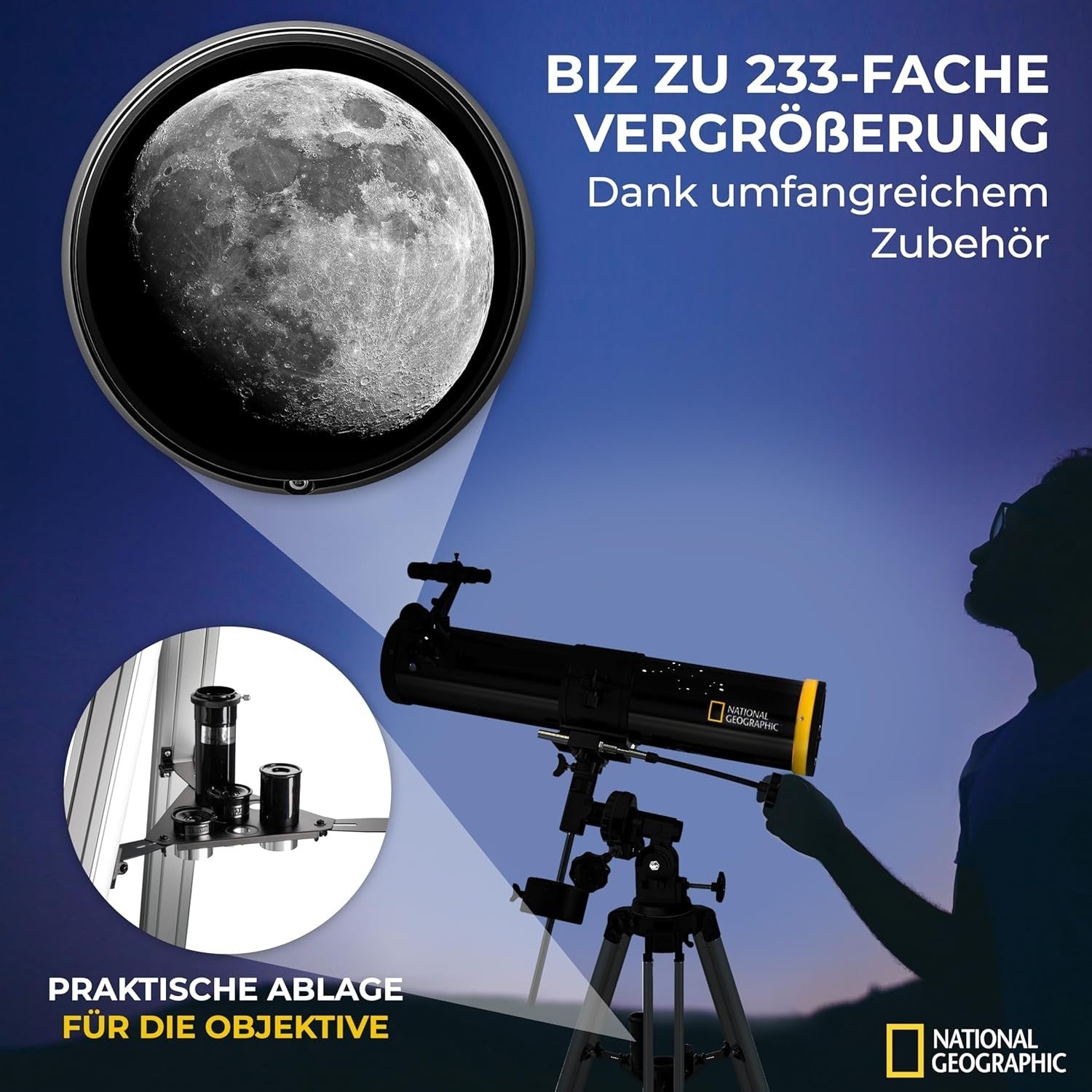 Beginner Reflector Telescope 76mm 23X-262X Astronomy Kit EQ Mount Tripod