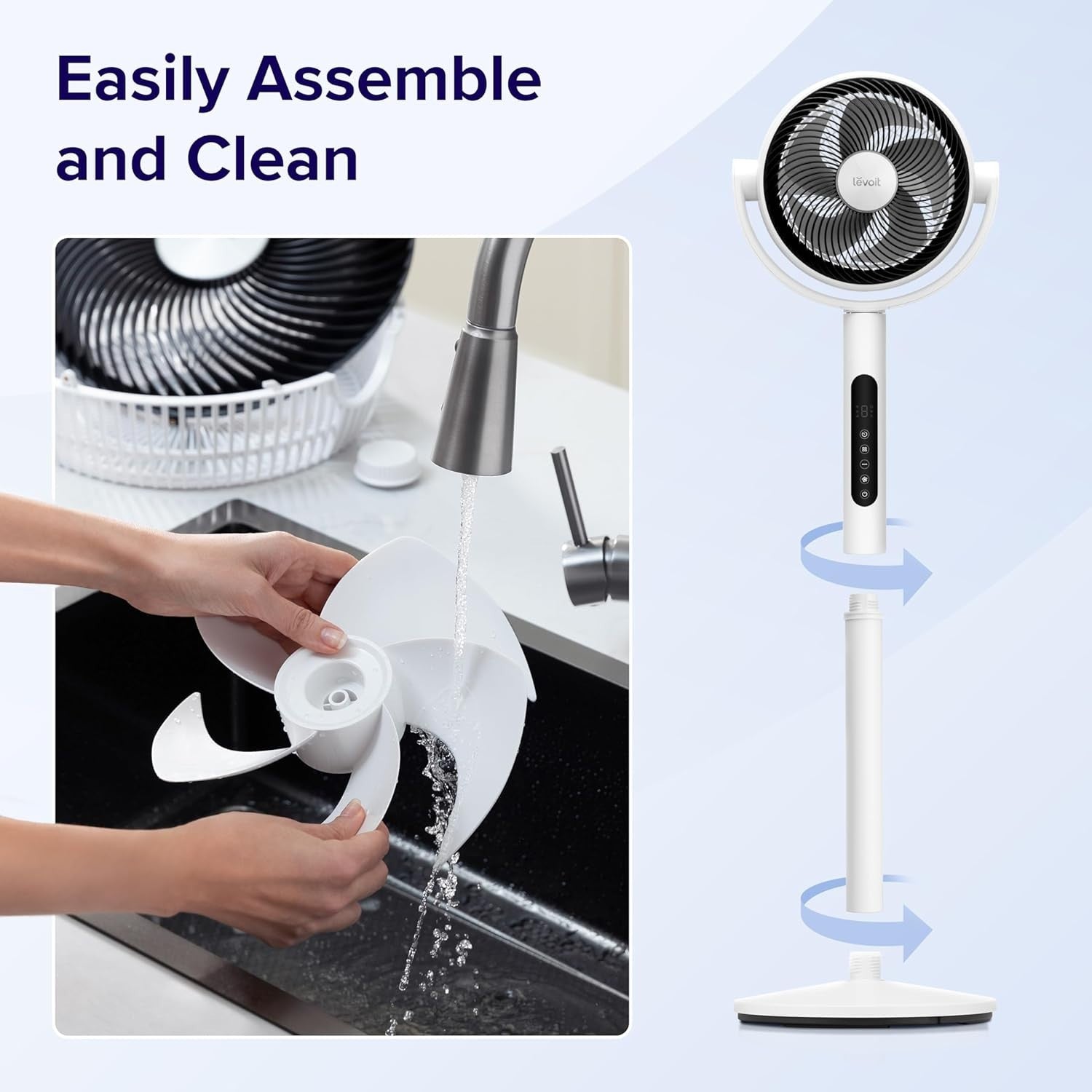 9-Speed Quiet Floor Fan – Adjustable Height DC Motor Air Circulator w/ Remote