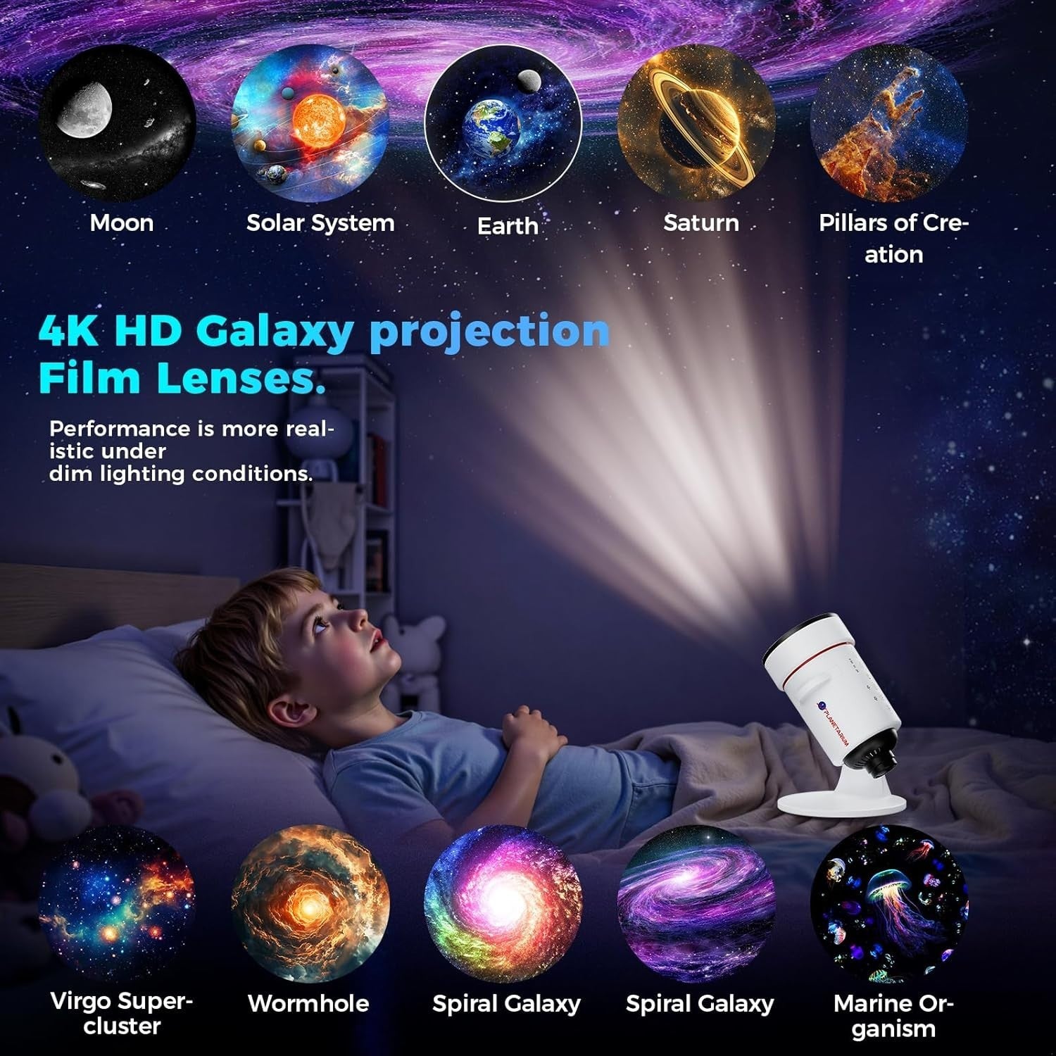 Galaxy Star Projector with White Noise 28 Sounds 10 Sky Scenes Sleep Light