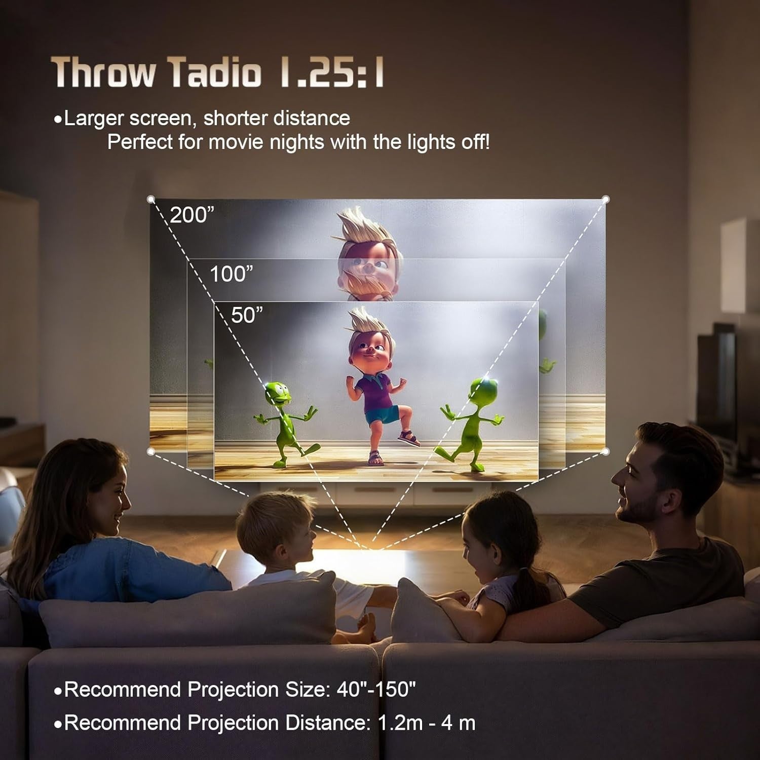 4K Mini Projector 1080P WiFi 6 Bluetooth Auto Keystone 360° Portable