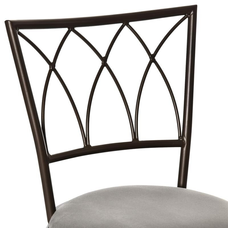2x Swivel Bar Stools Bronze Suede Seat Kitchen Breakfast Chairs w/ Back