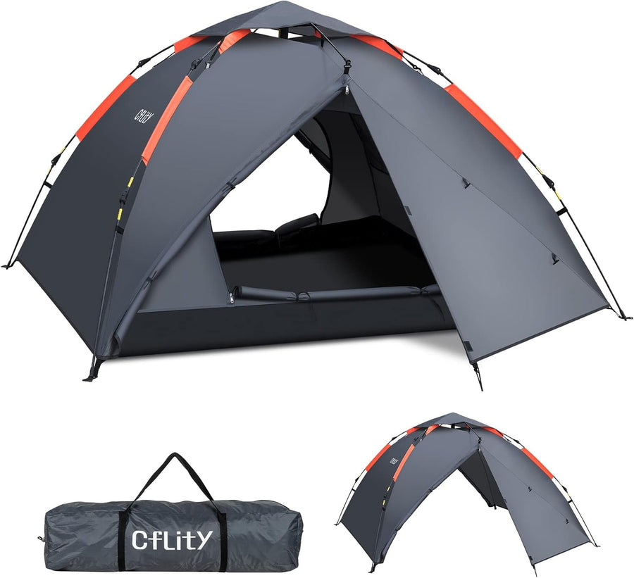 3 Man Instant Pop Up Camping Tent Waterproof 4 Season