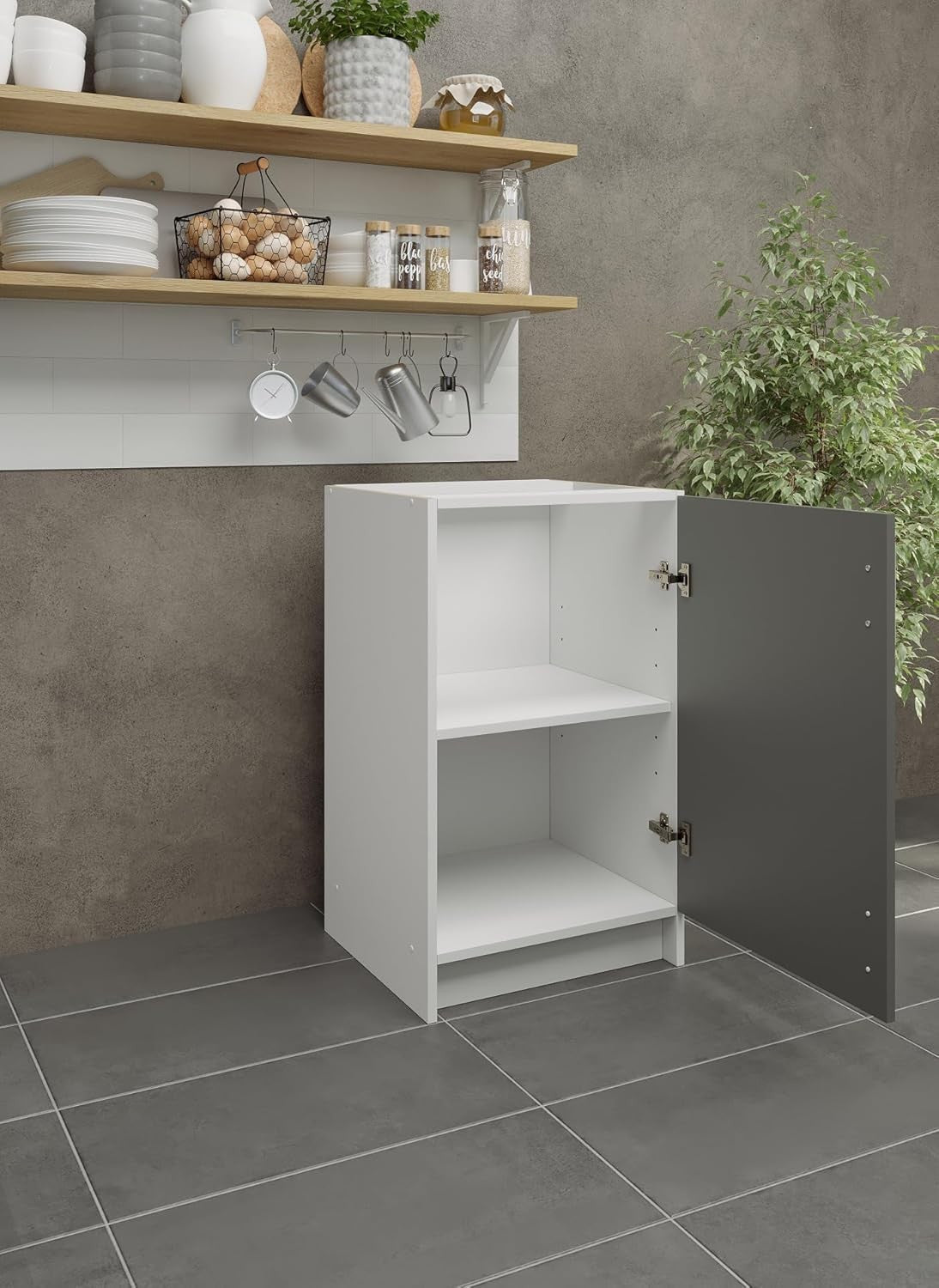 Modern 500mm Grey Matt Kitchen Base Cabinet Cupboard Storage Unit