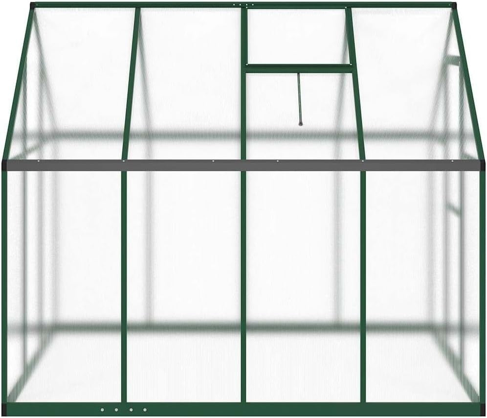 Large Walk-In Greenhouse with Base Frame Aluminium & Polycarbonate 224x169x195cm