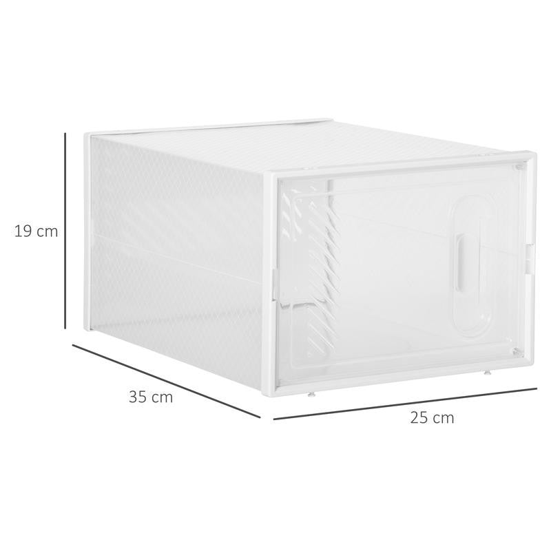 Clear Shoe Storage Box Set – 18 Stackable Units with Magnetic Doors