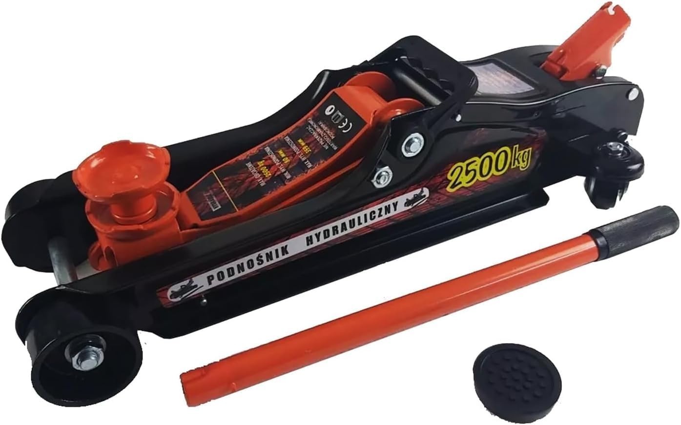 2.5 Ton Low Profile Trolley Jack Heavy Duty 80–380mm Car Lift w/ Easy Move Wheel