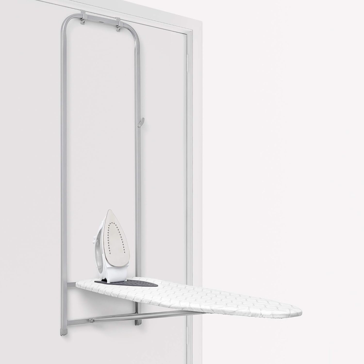 Over Door Ironing Board Fold Away Space Saving Steel White 110cm