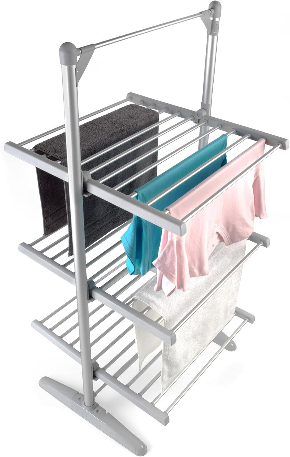 3 Tier Heated Clothes Airer 20m Drying Space 30kg Foldable Electric Indoor