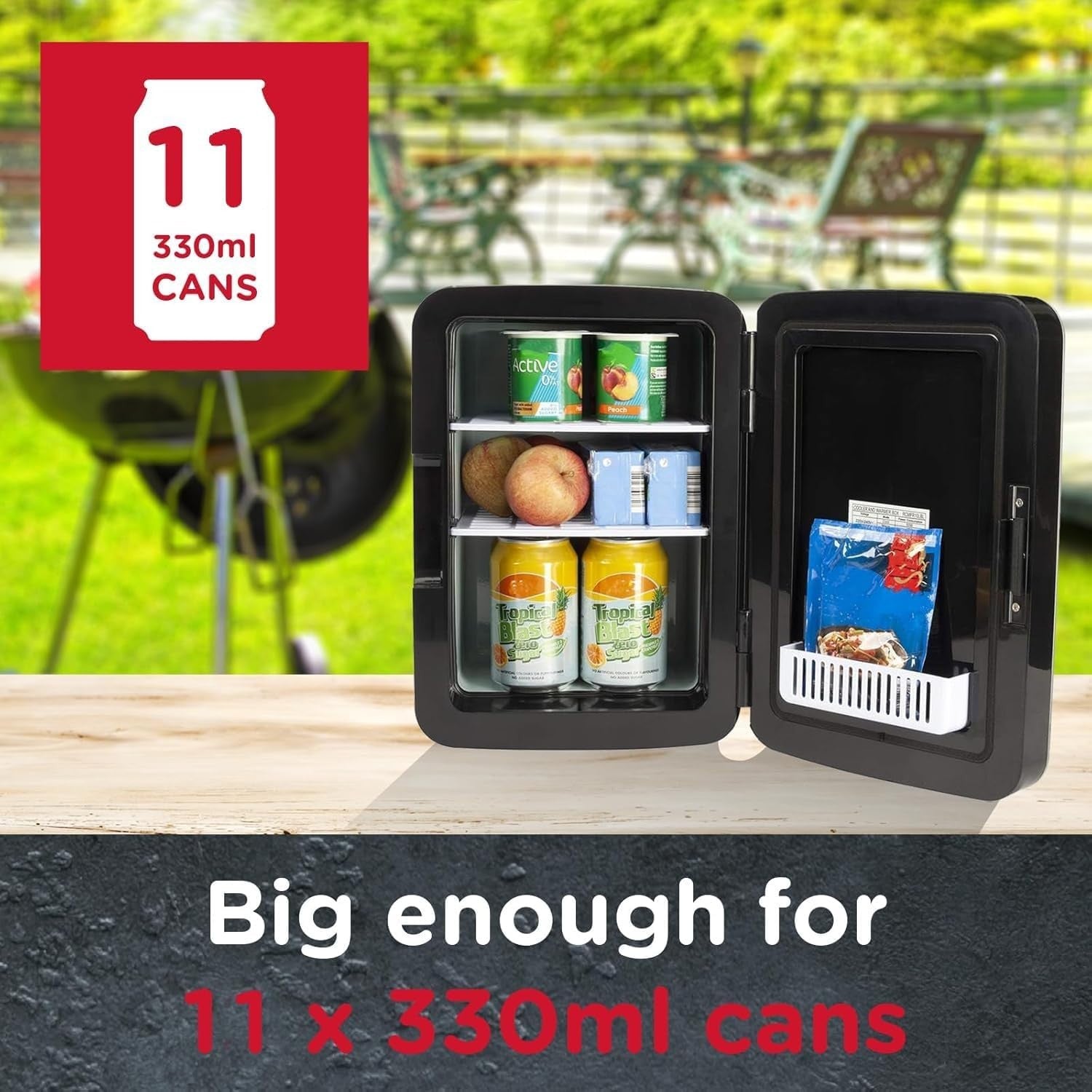 10L Portable Mini Fridge Cooler & Warmer AC/DC Compact Bedroom Car black