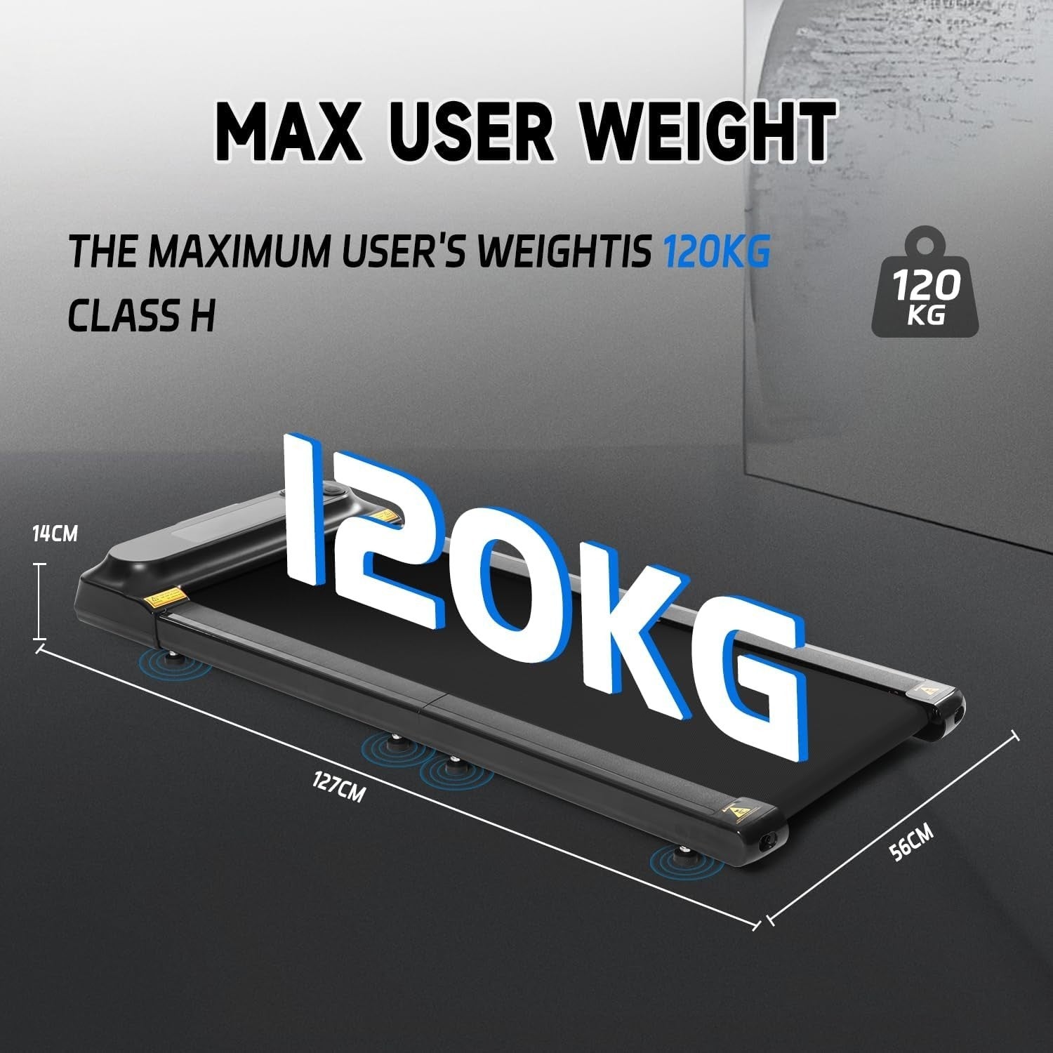 Foldable Under Desk Treadmill 6km/h LED Display Remote App Control