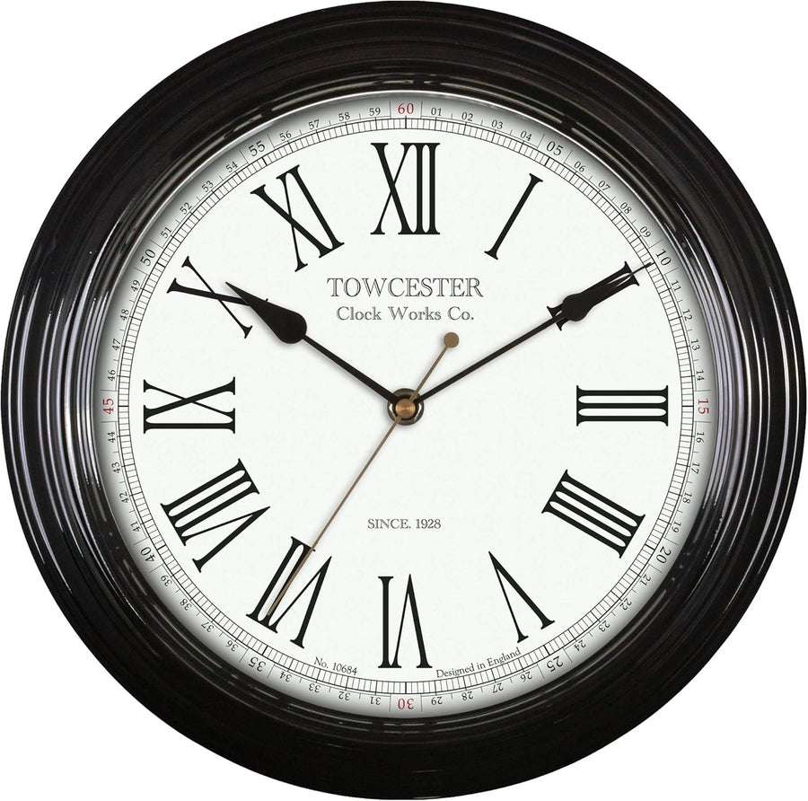 30cm Vintage Wall Clock Silent Roman Numerals Easy Read Home Decor