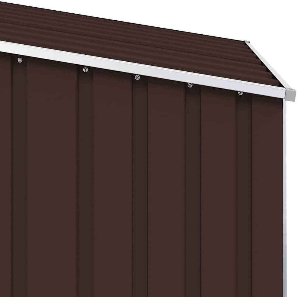 Metal Garden Shed Outdoor Storage with Sloped Roof & Weather Protection Brown