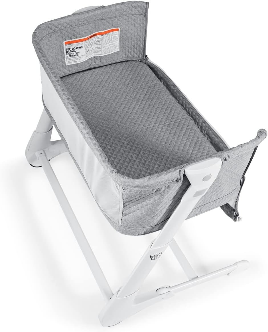 2in1 Baby Bedside Crib Adjustable Bassinet Sleeper Bed Detachable Side Mesh Grey