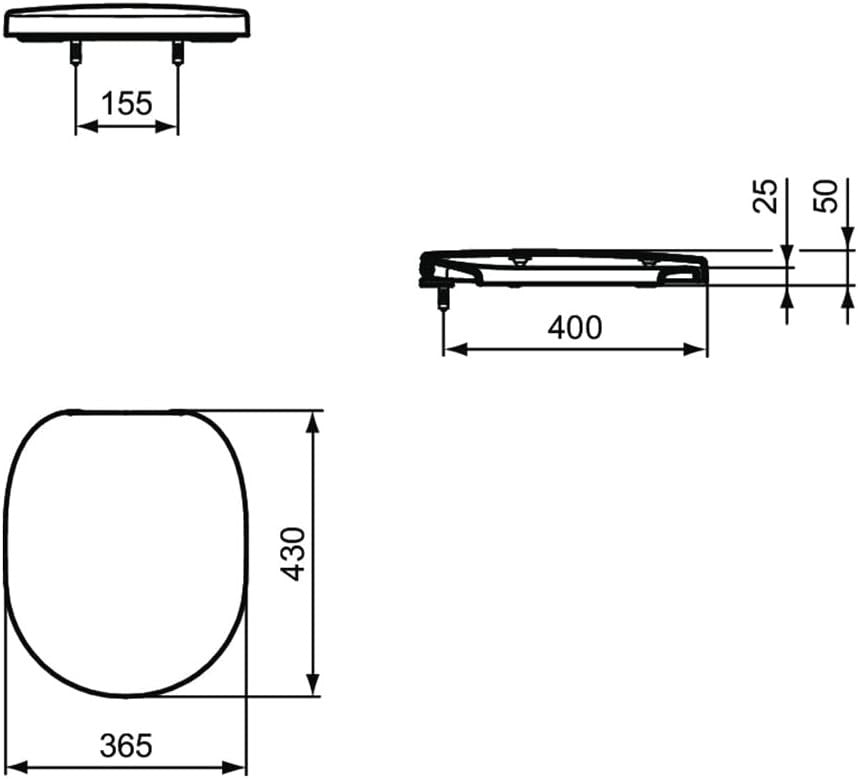 Concept Round Wrapover Toilet Seat White Gloss Soft Close Stainless Hinges