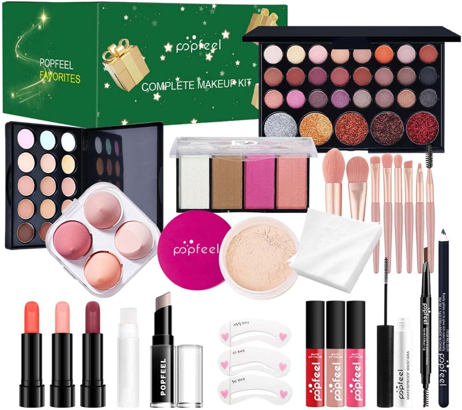 All In One Makeup Gift Set Eyeshadow Palette Lipstick Blush Kit