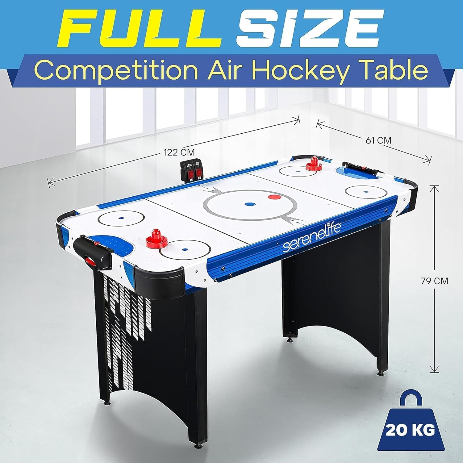 4ft Air Hockey Table LED Scoreboard Smooth Glide Arcade Game Indoor