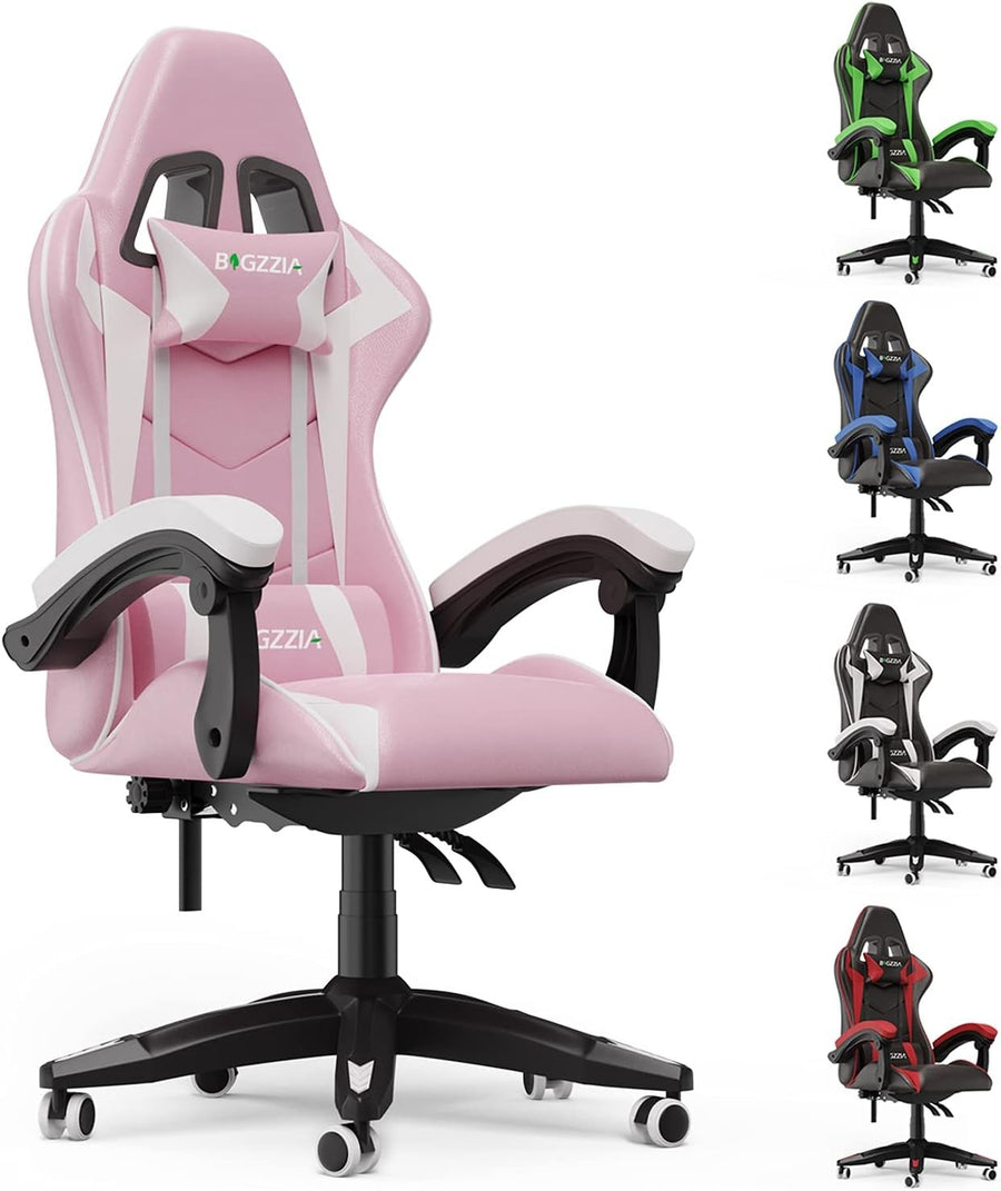 Pink Gaming Chair Reclining Swivel Ergonomic Office Desk Seat