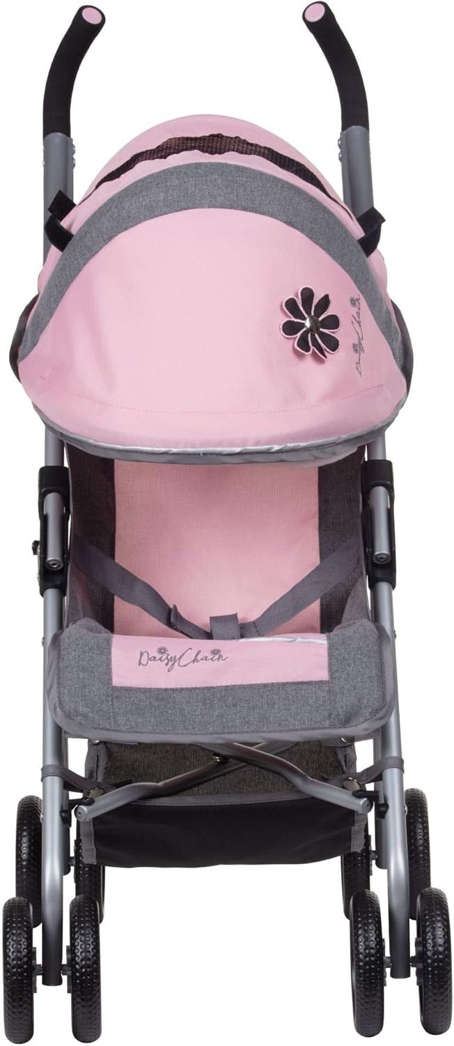 Adjustable Dolls Pushchair 76–82cm Handle, Foldable Role Play Buggy
