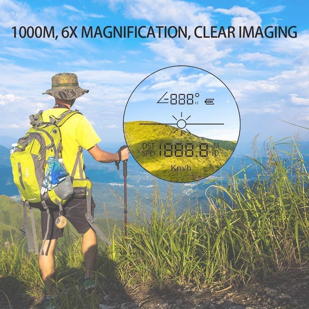 Golf Rangefinder 1200 Yards Laser Distance Meter 6X Magnification Waterproof