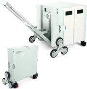 Folding Shopping Trolley with Stair Climbing Wheels 76L Heavy Utility Cart