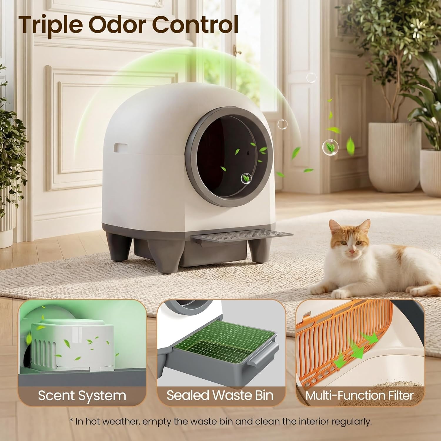XXL Self Cleaning Cat Litter Box App Control Automatic Litter Robot