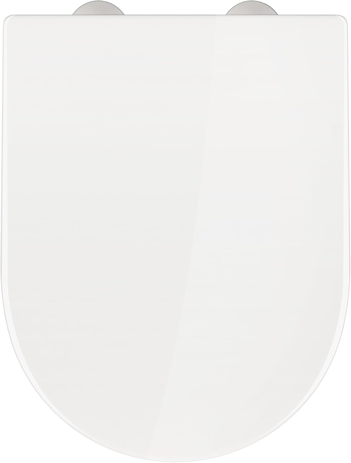 D-Shape Toilet Seat Soft Close Quick Release PP Plastic Top Fix 46x36cm
