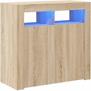 Sonoma Oak LED Sideboard Cabinet Cupboard Storage Unit 80cm Modern Display