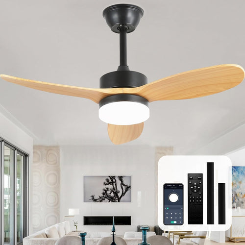36" Dimmable Farmhouse Ceiling Fan with Light, Remote, DC Motor