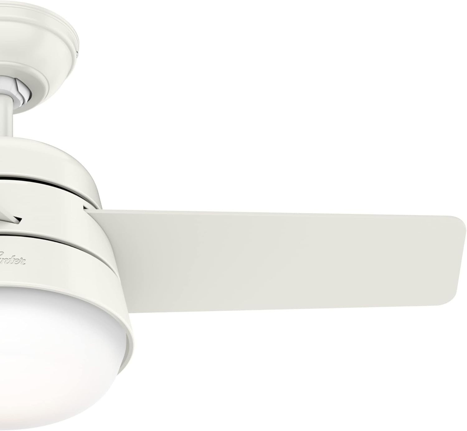 Hunter Finley 36" Ceiling Fan with Light, Remote, 3 Reversible Blades, White