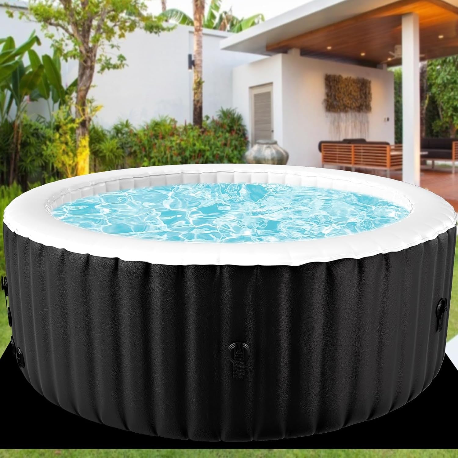 Inflatable Hot Tub Spa Heated Portable 2–4 Person Round Indoor Outdoor