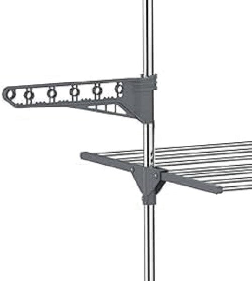 4 Tier Clothes Airer Stainless Steel Folding Laundry Drying Rack with Shoe
