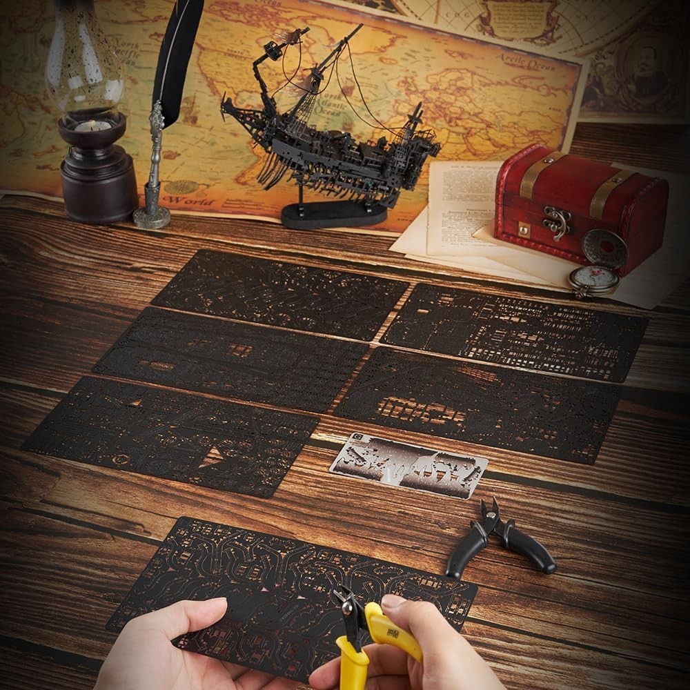 3D Metal Silent Ghost Pirate Ship Puzzle – Durable DIY Model Kit