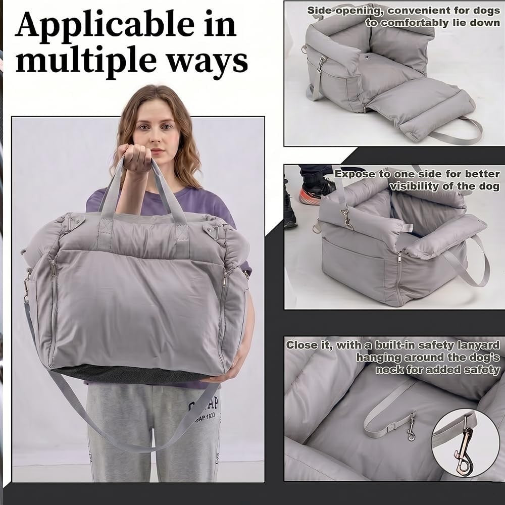 Waterproof Dog Car Seat 3 in 1 Booster Travel Bed Carrier Up to 20kg