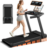 3.0HP Folding Treadmill 12KM/H 15% Incline Walking Pad Home Office