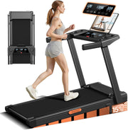 3.0HP Folding Treadmill 12KM/H 15% Incline Walking Pad Home Office