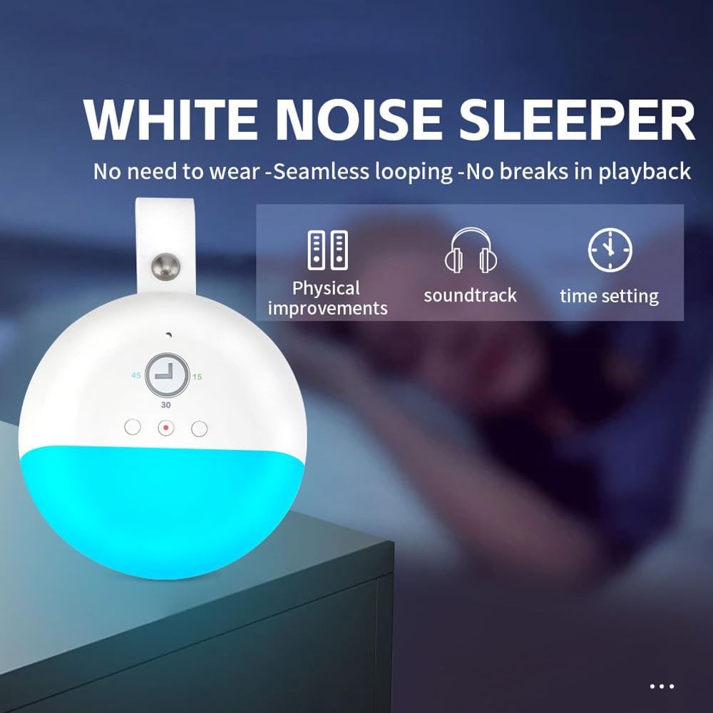 White Noise Machine for Sleep, Night Light & Monitoring, Portable Baby & Adult