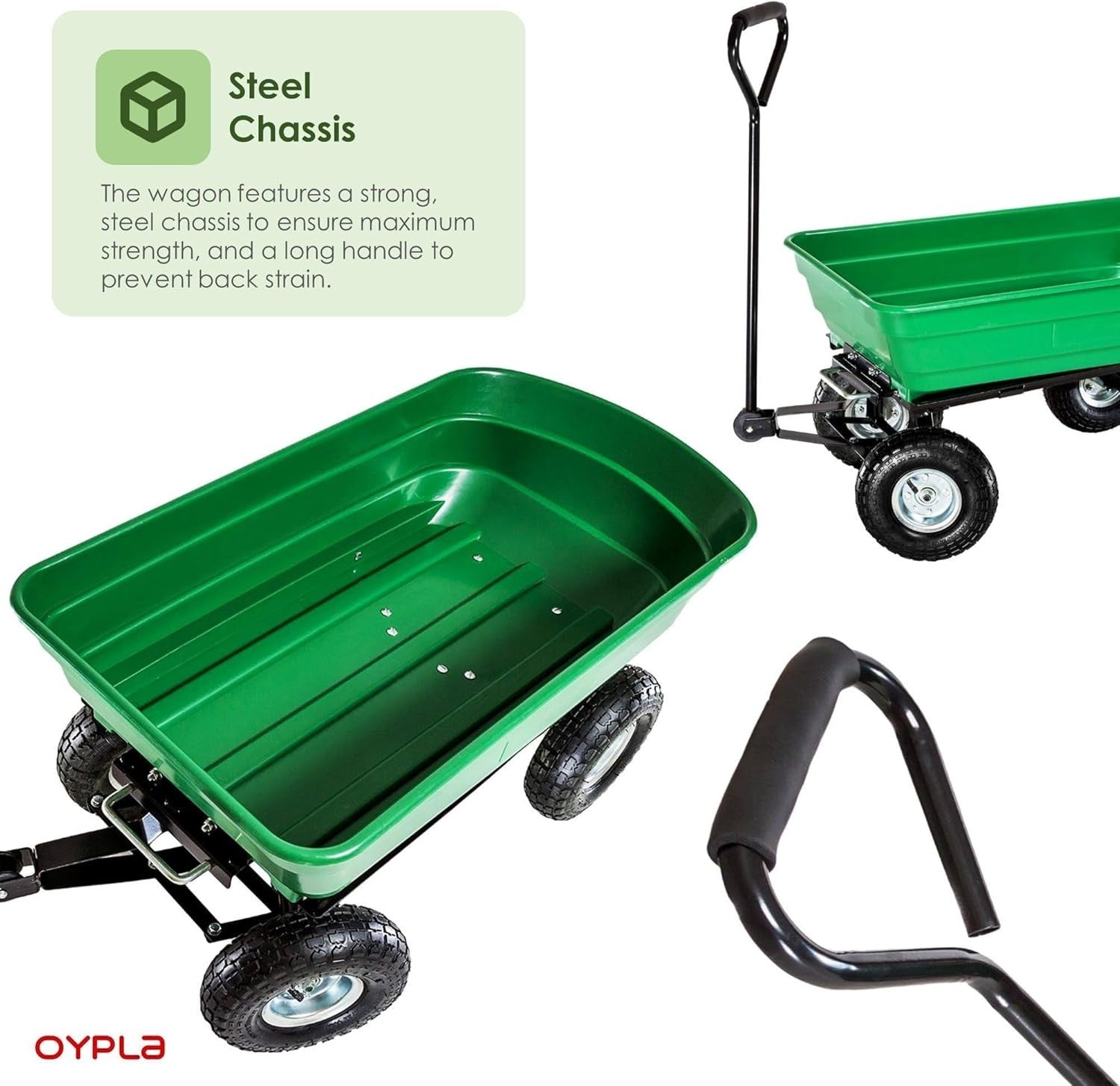 Garden Cart Trolley with Tipping Barrow 200kg Capacity & Pneumatic Tyres