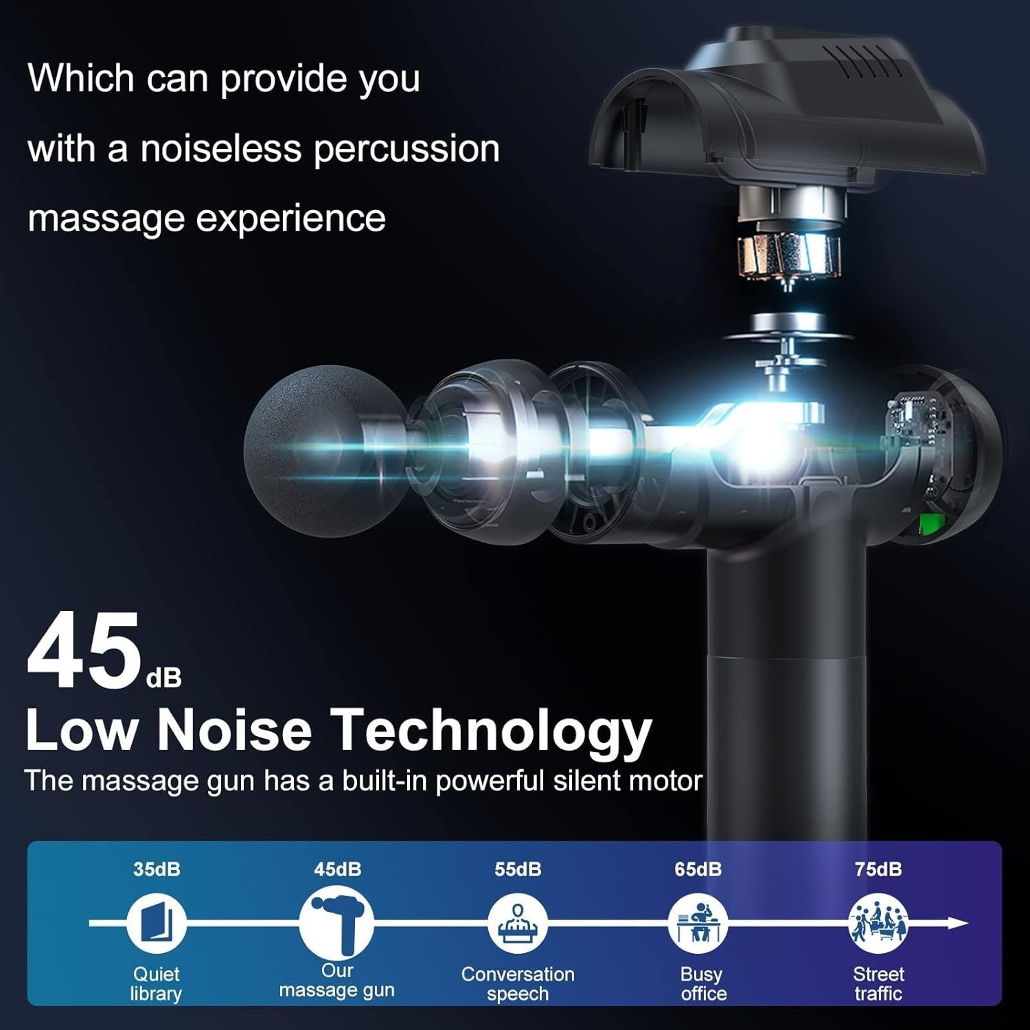 Deep Tissue Massage Gun 99 Speeds LCD Touch Screen 6 Heads Muscle Relief